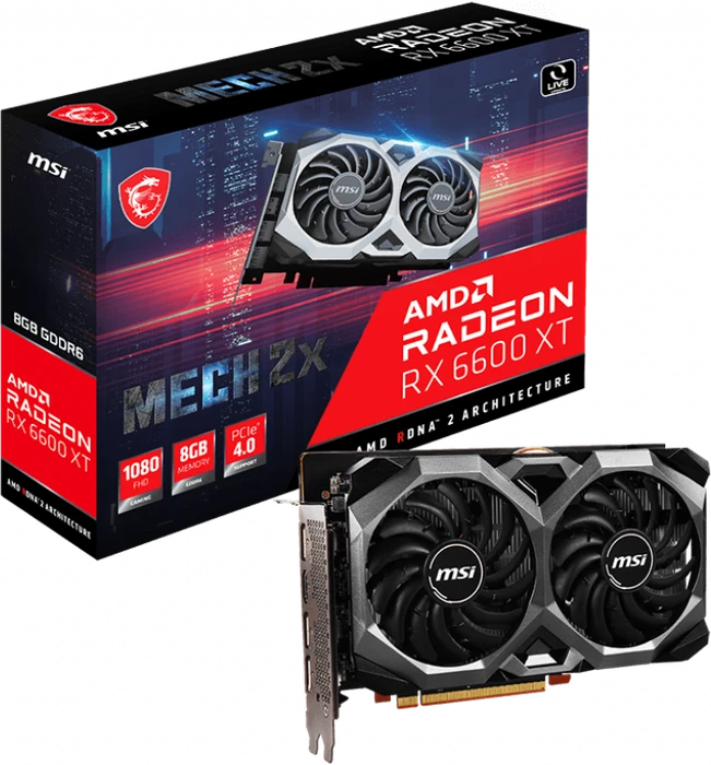 MSI Radeon RX 6600 XT Mech 2X 8G V1, 8GB GDDR6, HDMI, 3x DP
