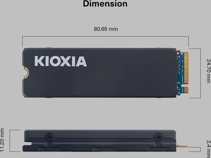 KIOXIA EXCERIA Heatsink SSD 2048GB, M.2 2280 / M-Key / PCIe 4.0 x4, Kühlkörper