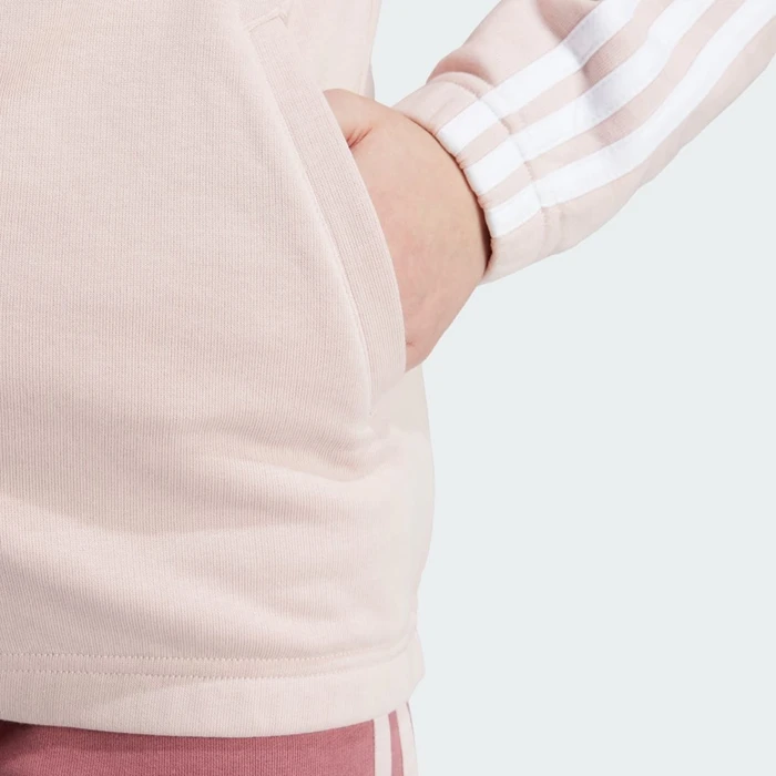 adidas Essentials 3-Streifen Full-Zip Hoodie sandy pink/white (Junior)