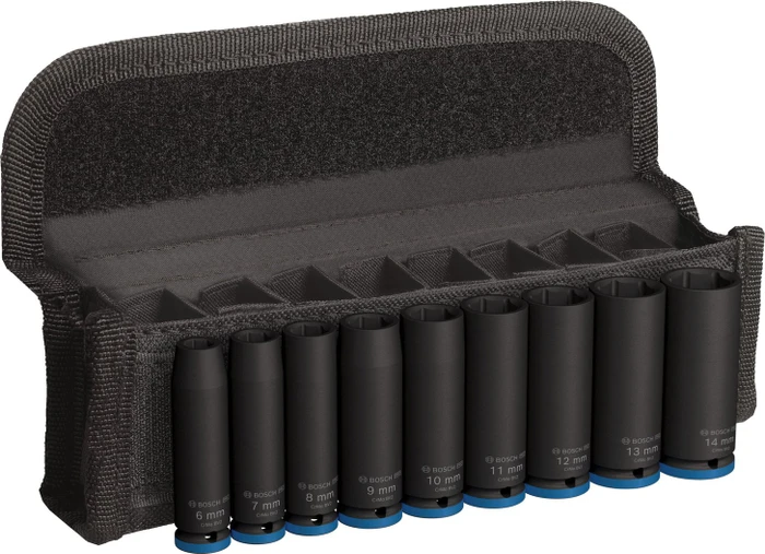 Bosch Professional PRO Impact Steckschlüsselsatz inkl. Tasche, 9-tlg.