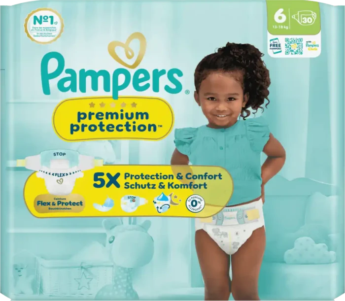 Pampers Premium Protection Gr.6 Einwegwindel, 13-18kg, 30 Stück