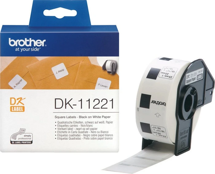 Brother Endlosetiketten DK-11221, 23x23mm, weiß, 1er-Pack (1000 Etiketten)