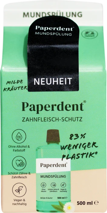 Paperdent Mundspülung Milde Kräuter, 500ml