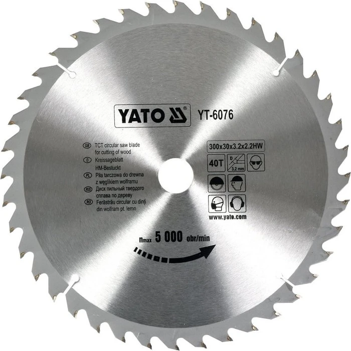 Yato YT-6076 HM Kreissägeblatt 40Z, 300x2.2x30mm, 1 Stück