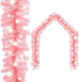 vidaXL Weihnachtsgirlande 10m rosa LED 150x warmweiß