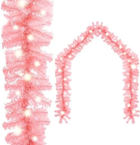 vidaXL Weihnachtsgirlande 10m rosa LED 150x warmweiß