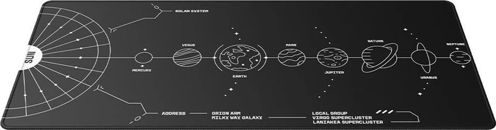 Dark Project Terra Nova Black XL Gaming Mousepad, 900x400mm, Motiv schwarz/weiß