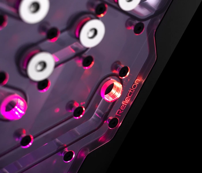 EK Water Blocks Quantum Line EK-Quantum Reflection Obsidian 1000D D5 PWM D-RGB, Verteilerplatte mit Pumpe, Acryl