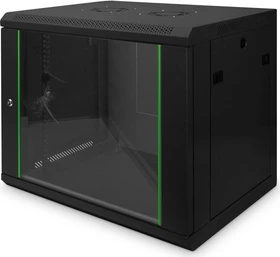 Digitus Professional Dynamic Basic Serie Wandschrank 9HE, Sicherheitsglastür, IP2X, schwarz, 450mm tief