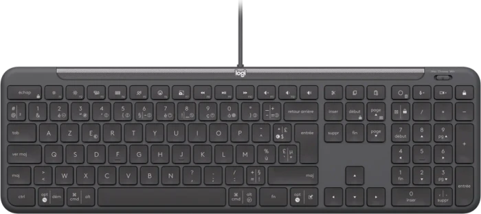 Logitech K620 Signature Slim Wired for Business, Graphite, USB, FR