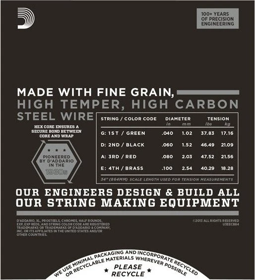 D'Addario XL Chromes Bass Custom Light, Long Scale