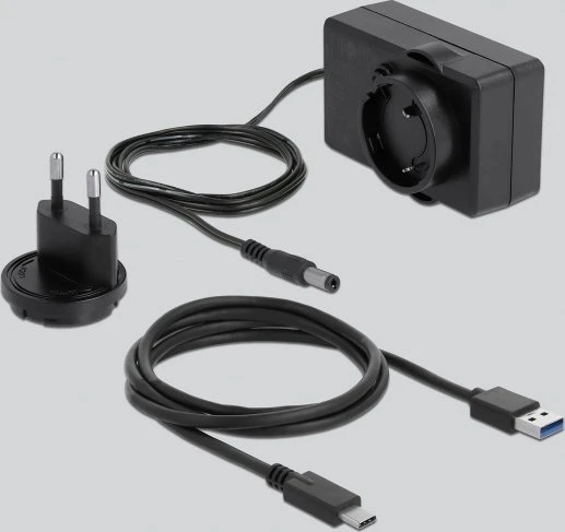 DeLOCK External Enclosure, transparent, 3.5", USB-C 3.0