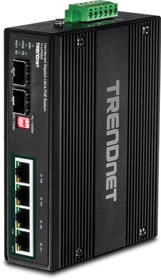 TRENDnet TI Hardened Industrial Railmount Gigabit Switch, 4x RJ-45, 2x SFP, 240W UPoE (TI-UPG62)