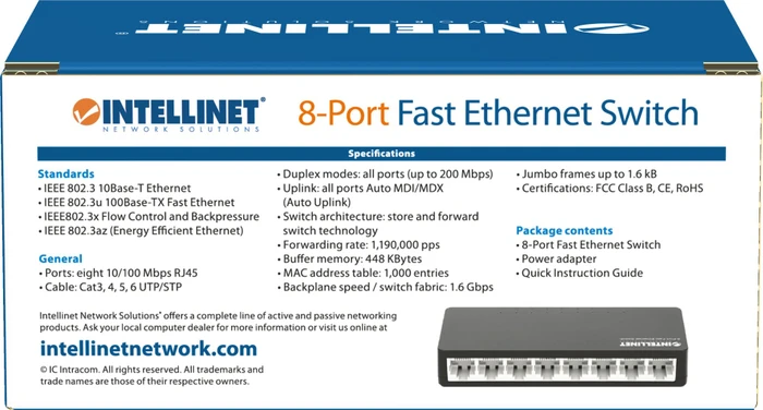 Intellinet Desktop Switch, 8x RJ-45