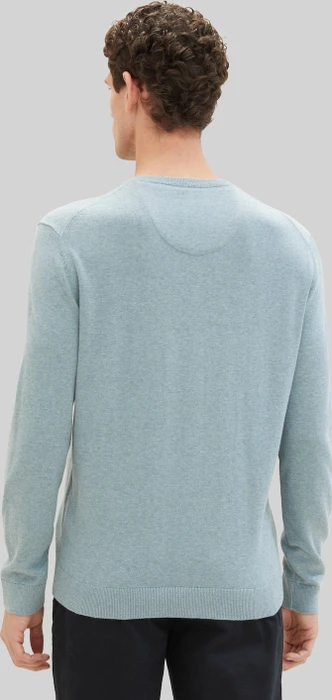 Tom Tailor Strickpullover mit V-Ausschnitt aus Baumwolle Strickpullover blau (Herren)