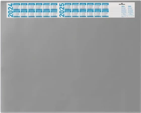 Durable 7204 Schreibunterlage mit Jahreskalender und transparenter Abdeckung, 650x520mm, grau