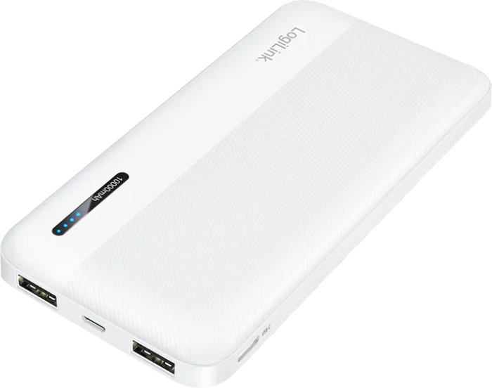 LogiLink Powerbank 10000mAh 2x USB-A 1x USB-C weiß
