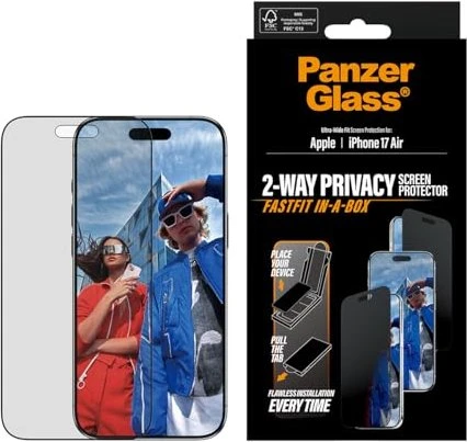 PanzerGlass Privacy Screen Protector Ultra-Wide Fit w. Fastfit In-A-Box für Apple iPhone Air