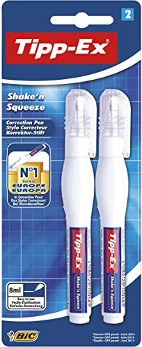 BIC Tipp-Ex Shake'n Squeeze Korrekturstift, 8ml, Blister, 2er-Pack