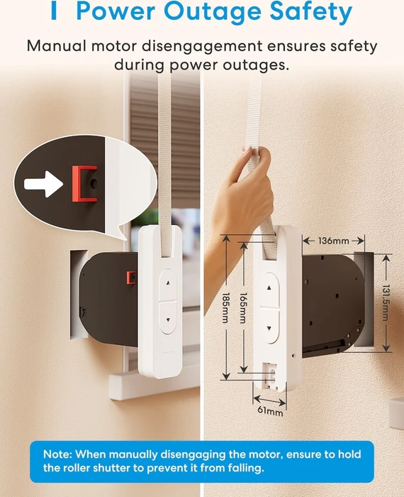 Meross Matter Rolladen Gurtwickler Elektrisch Unterputz, Smart Home Rolladenantrieb
