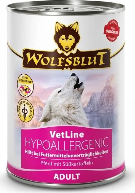 Wolfsblut VetLine, Hypoallergenic, mit Pferd und Süßkartoffeln, 2.37kg (6x 395g)