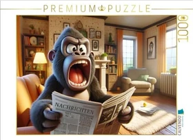 Calvendo Zeitungsfrust statt Morgenlektüre: Ein Gorilla und sein lauter Start in den Tag