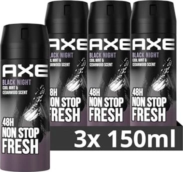 AXE Black Night Deodorant Spray, 450ml (3x 150ml)