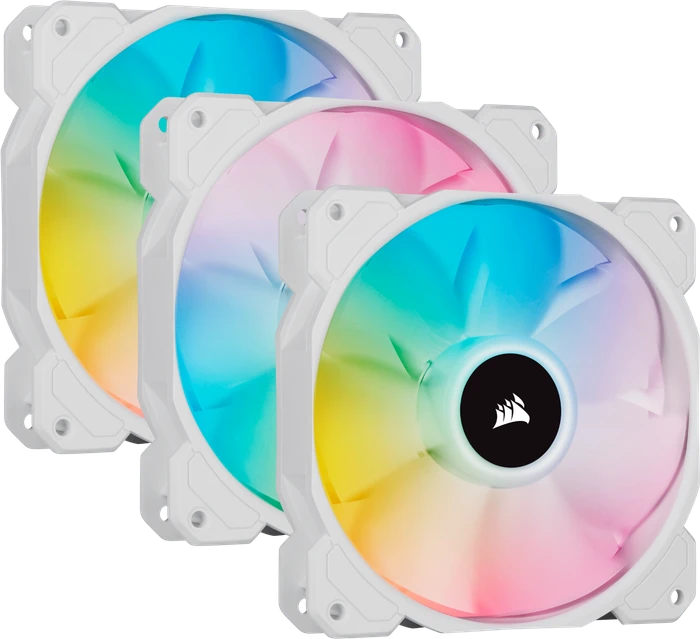 Corsair SP Series iCUE SP120 RGB Elite Triple Fan Kit, weiß, LED-Steuerung, 120mm, 3er-Pack
