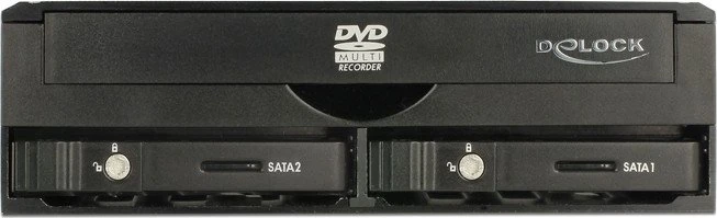 DeLOCK 5.25" Wechselrahmen auf 2x 2.5" SATA, 1x 5.25" Slimline