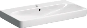 Geberit Smyle Square Waschtisch 90cm, Hahnloch mittig, mit Überlauf, weiß