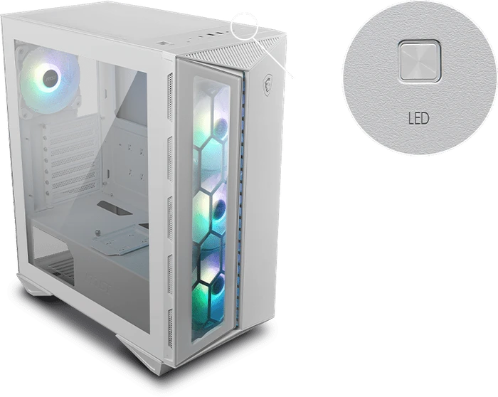 MSI MPG Gungnir 110R White, weiß, Glasfenster