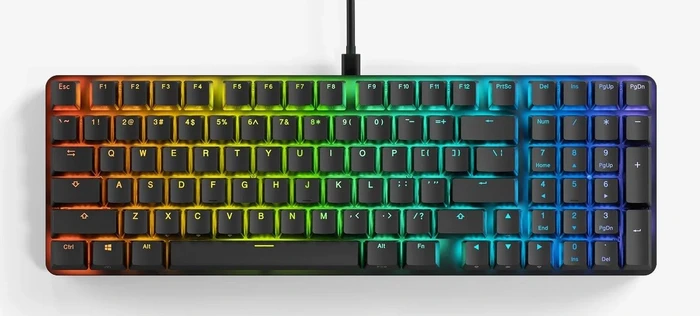 Glorious GMMK Eternal 96%, schwarz, LEDs RGB, Glorious Fox Linear, USB, US