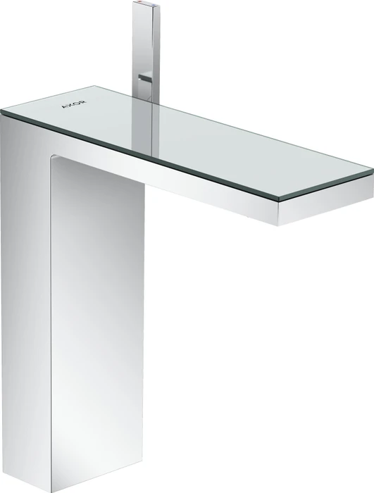 Hansgrohe Axor MyEdition Waschbeckenarmatur 230 mit Push-Open Ablaufgarnitur chrom/spiegelglas