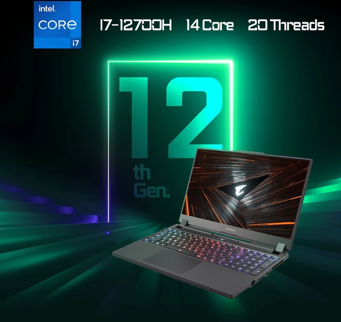 GIGABYTE AORUS 15, Core i7-12700H, 16GB RAM, 1TB SSD, GeForce RTX 3070 Ti, DE