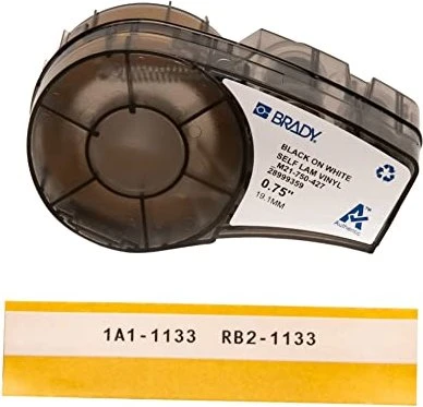 Brady Vinyl Beschriftungsband, 19.1mm, schwarz/weiß
