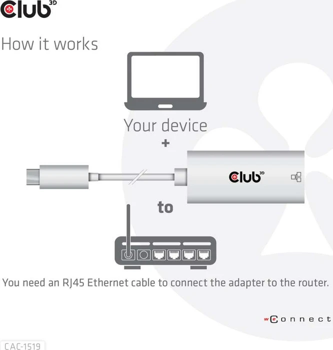 Club 3D LAN-Adapter, RJ-45, USB-C 3.0 [Stecker]