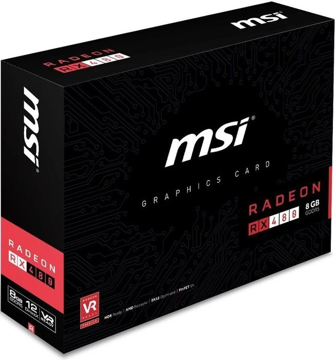 MSI Radeon RX 480 8G, 8GB GDDR5, HDMI, 3x DP