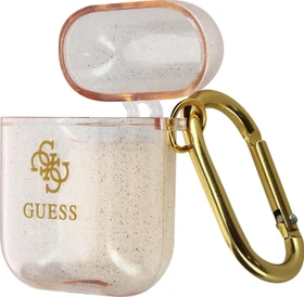 Guess Airpods 1 und 2 Hülle 4G Glitter rosegold