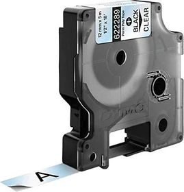 Dymo ID1 Permanent Industrial Rhino Pro Beschriftungsband, 12mm, schwarz/transparent