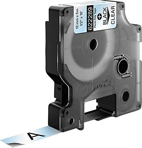 Dymo ID1 Permanent Industrial Rhino Pro Beschriftungsband, 12mm, schwarz/transparent