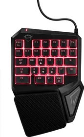 Trust Gaming GXT 888 Assa Single Handed Keyboard, schwarz, USB