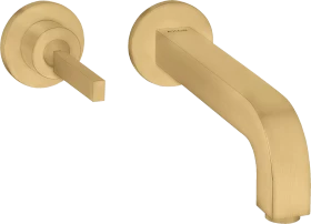 Hansgrohe Axor Citterio Einhebel-Waschtischmischer Unterputz für Wandmontage mit Pingriff Auslauf 220mm und Rosetten brushed gold optic