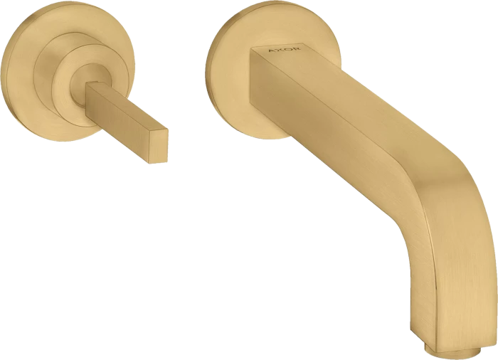 Hansgrohe Axor Citterio Einhebel-Waschtischmischer Unterputz für Wandmontage mit Pingriff Auslauf 220mm und Rosetten brushed gold optic