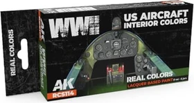 AK-Interactive 2nd Gen Real Colors WWII US Aircraft Interior Colors Farbset, 6-tlg.