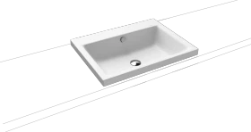 Kaldewei Puro 3154 Aufsatzwaschtisch 60x46x4cm, Perl-Effekt, alpinweiß matt