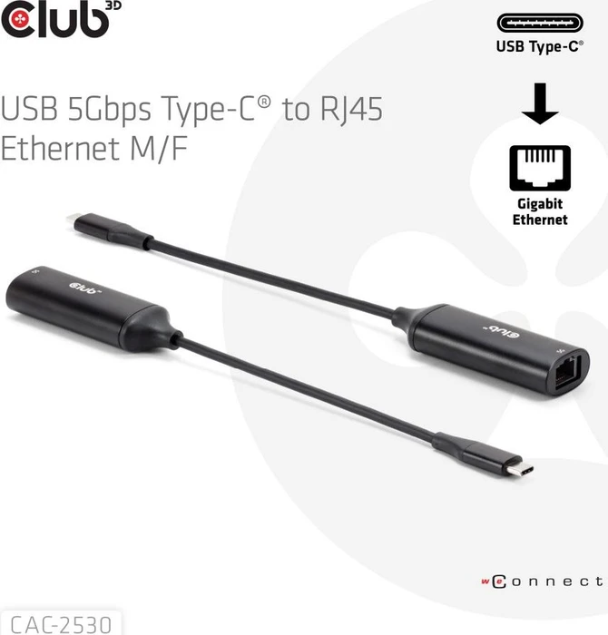 Club 3D 5G LAN-Adapter, RJ-45, USB-C 3.0 [Stecker]