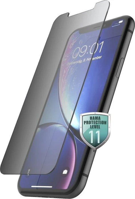 Hama Echtglas-Displayschutz Privacy für Apple iPhone XR/11
