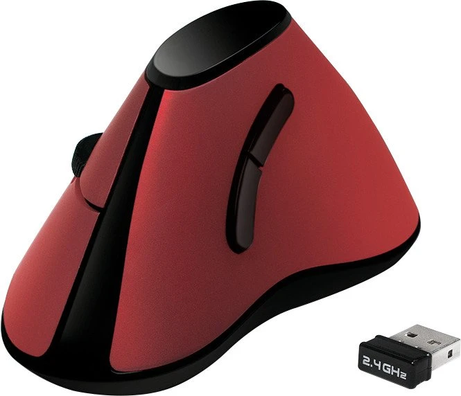LogiLink Wireless Ergonomic Vertical Mouse, rot, USB