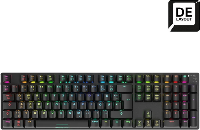 Sharkoon Skiller SGK36W Wireless, schwarz, LEDs RGB, Huano RED, USB, DE
