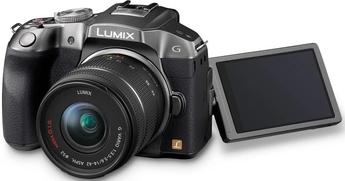 Panasonic Lumix DMC-G6 silber mit Objektiv Lumix G Vario 14-42mm 3.5-5.6 ASPH OIS